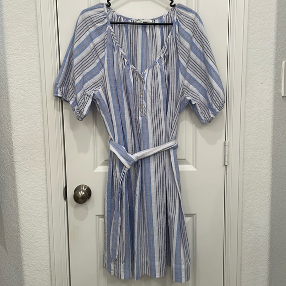 Free Assembly XXXL Blue & White Striped Casual Dress - Picture 1 of 11